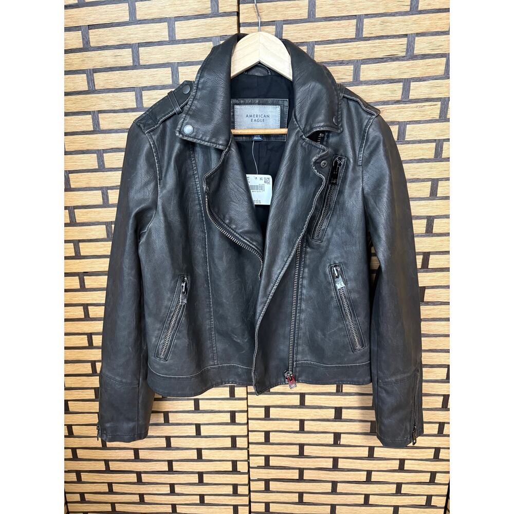 American Eagle Faux Leather Moto Style Jacket Size Small